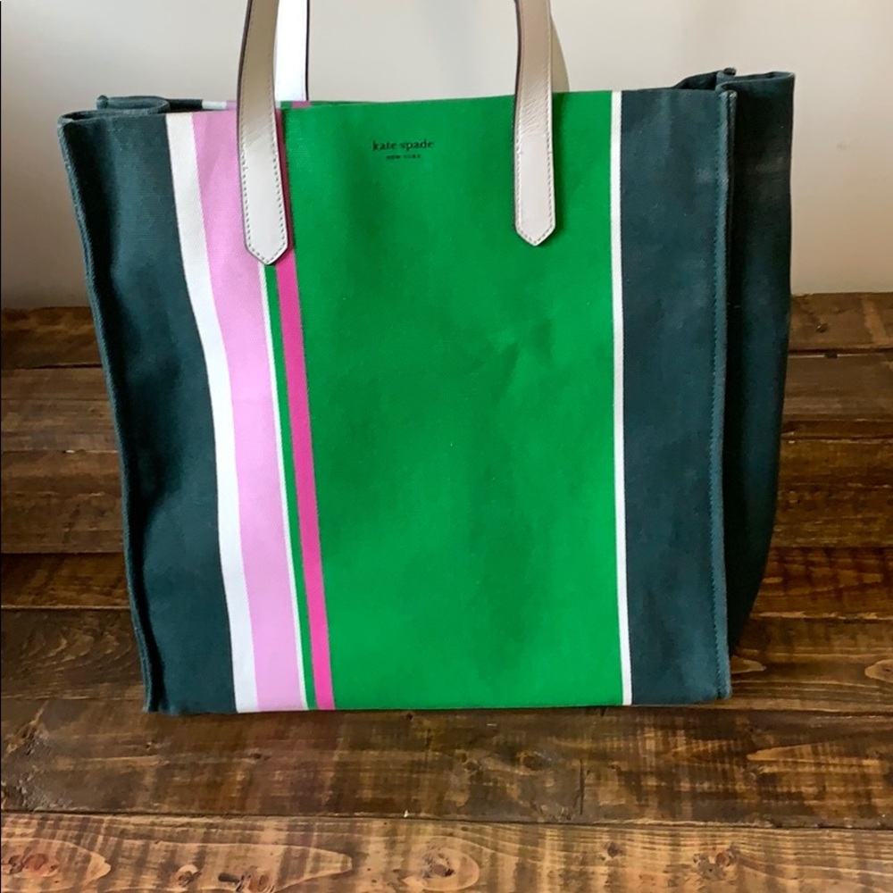 Kate Spade Kitt Stripe Large North/South Tote
